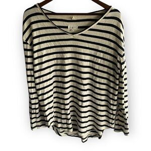 Women's Lou & Grey Cream & Black Striped Long Sleeve Top